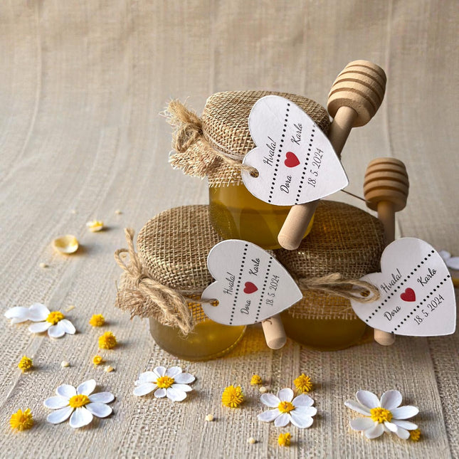 Vjenčani poklon zahvalnica od jute s medom 40 ml